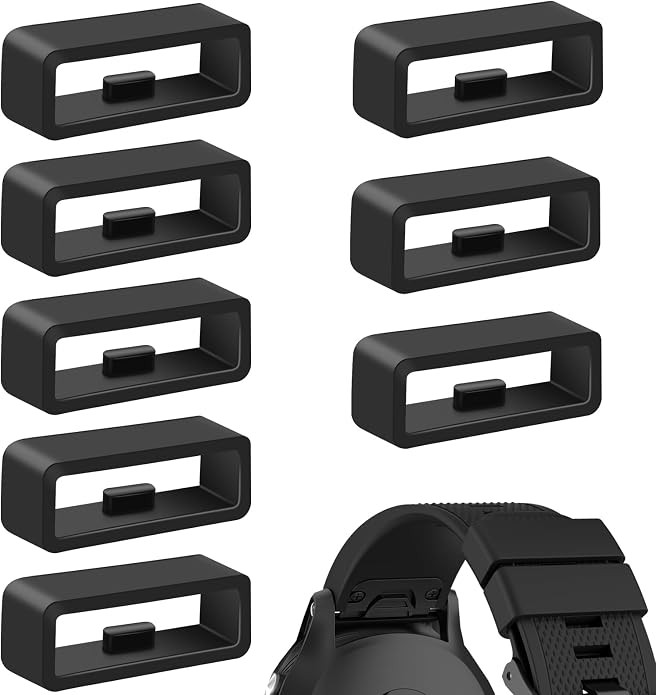 8 Pack Silicone Fastener Rings for Garmin Fenix 8/7/6/5 Watch Bands, Replacement