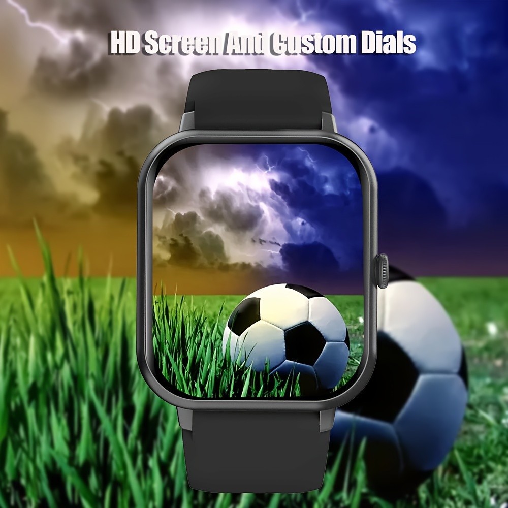 Black Alexa Smart Watch Fitness Bluetooth Call Watch for Android iPhone Samsung.