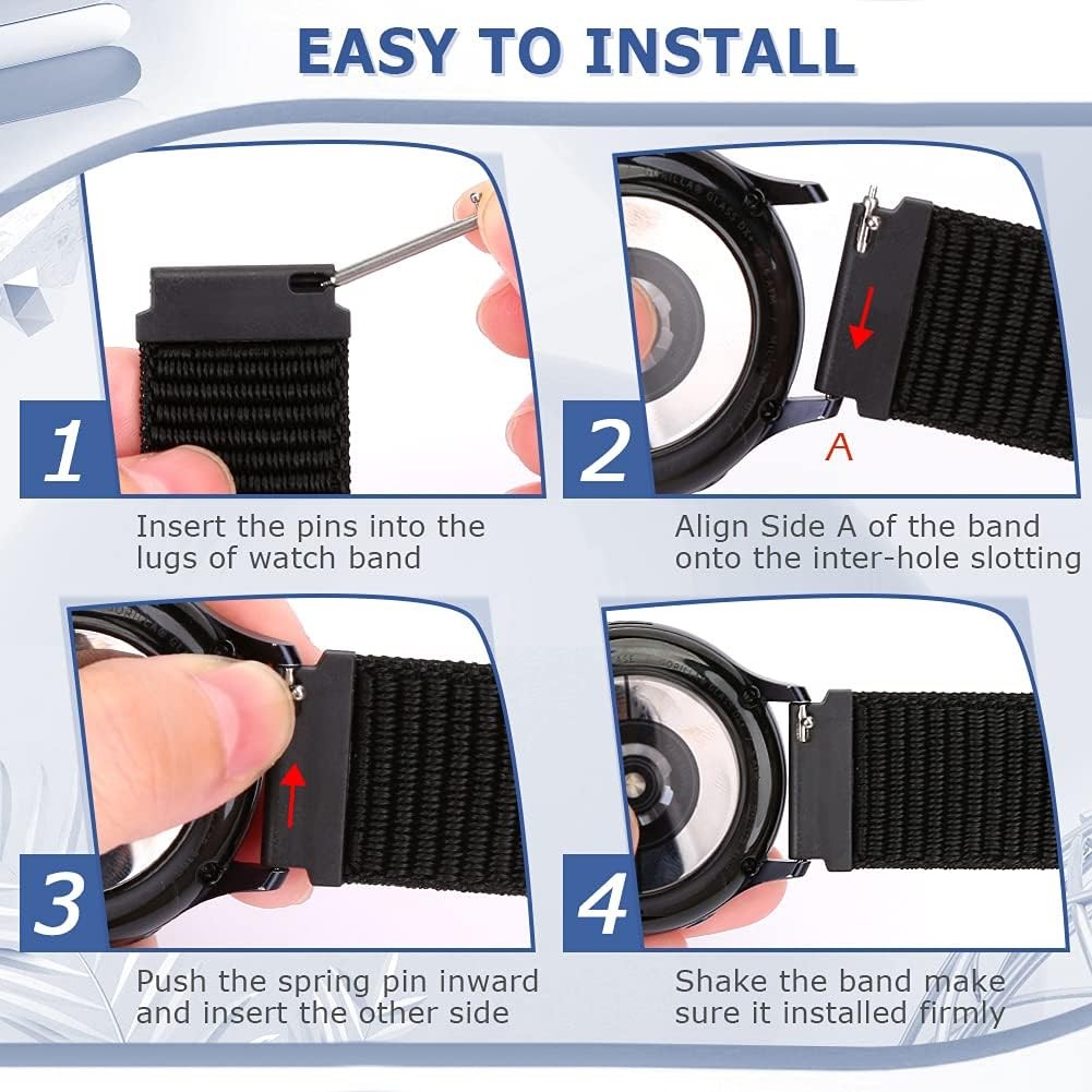 22mm Nylon Quick Release Band for Samsung Galaxy Watch 3 45mm/Gear S3 Frontier
