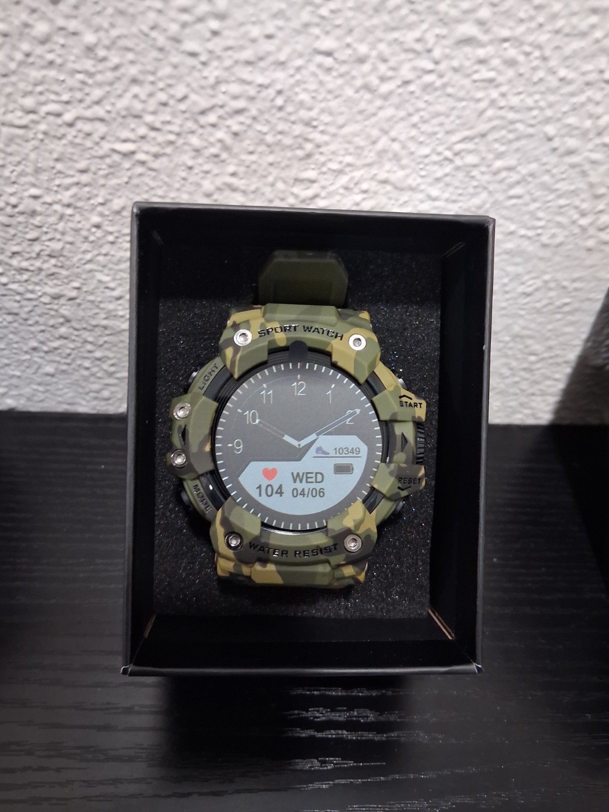 Tactical Sport Smartwatch – Waterproof Green Camo – Heart Rate & Step Tracker