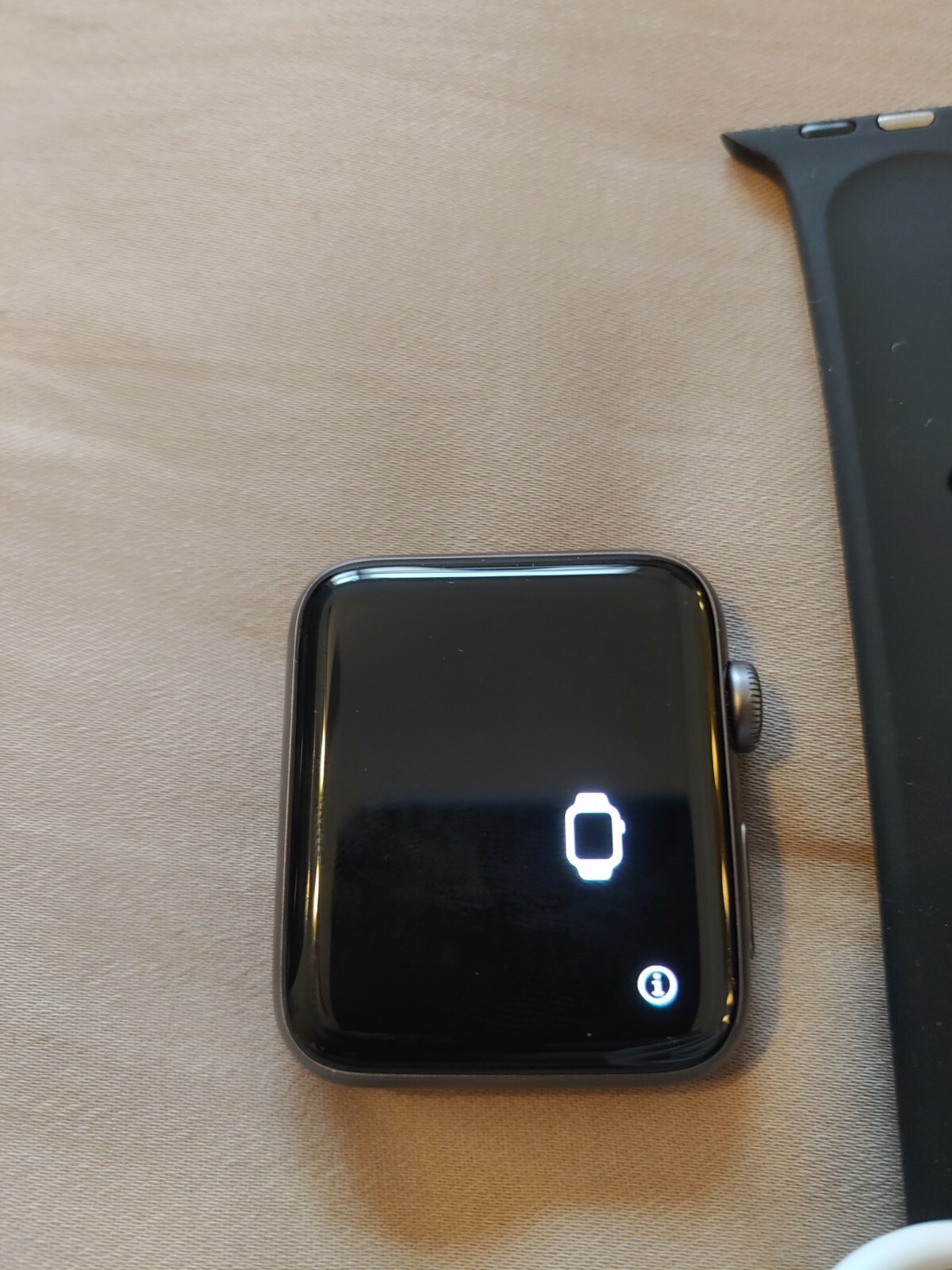 OB Apple Watch S3 Series 3 GPS 42mm Space Gray Aluminum Case Black Sport Band