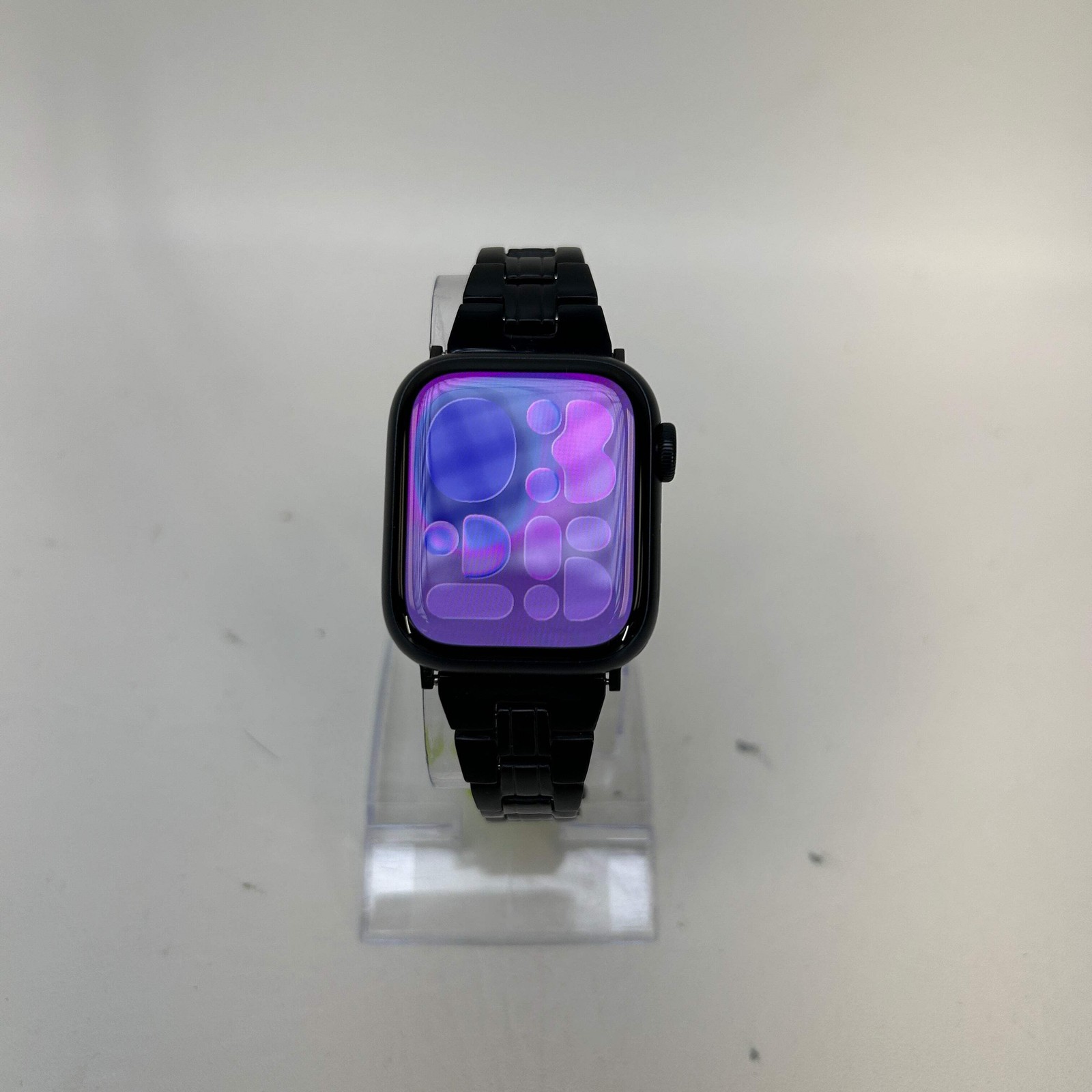 GPS Only Apple Watch Series 8 41MM Midnight Aluminum Jet Black Metal Chain Band