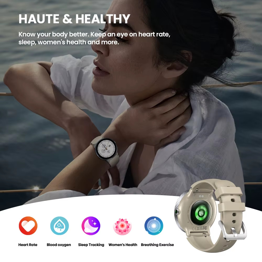 New 2025 LILY 2 Voice Calling Female Smartwatch Double Strap 1.2″ HD AMOLED Dis