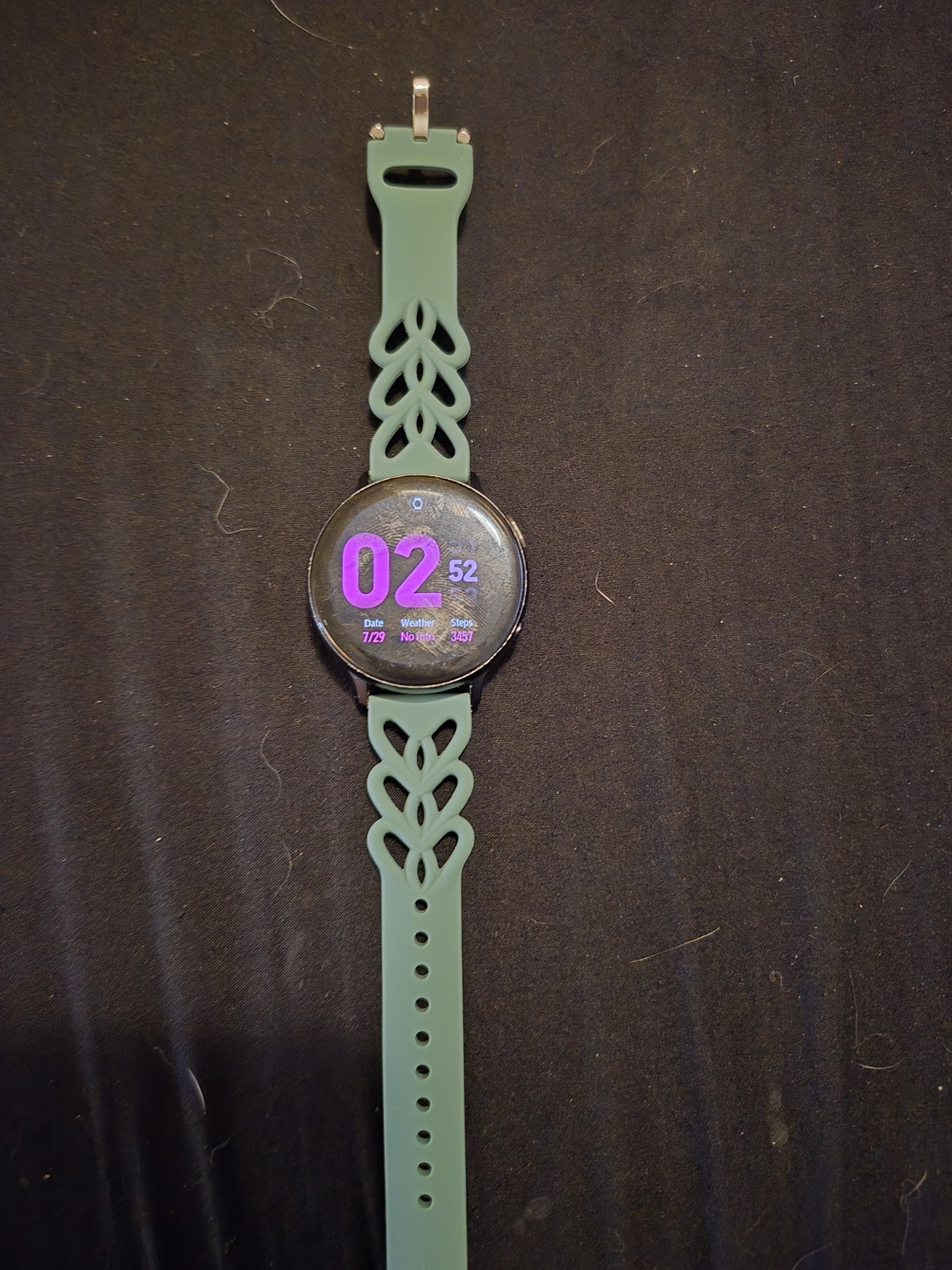 Samsung Galaxy Watch Active2 40mm Black Metal Case Green Silicone Band BT