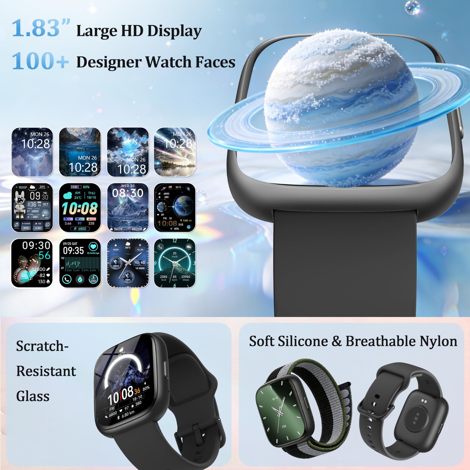 for Men, 2026 Upgrade [2 Bands, 44mm case], 1.83″ Fitness Tracker Alexa Built…