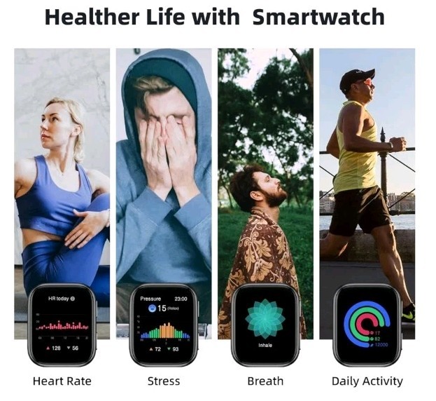 BP Doctor Smart Watch, 1.95″ Smart Watch Blood Pressure Monitor with Air Pump…