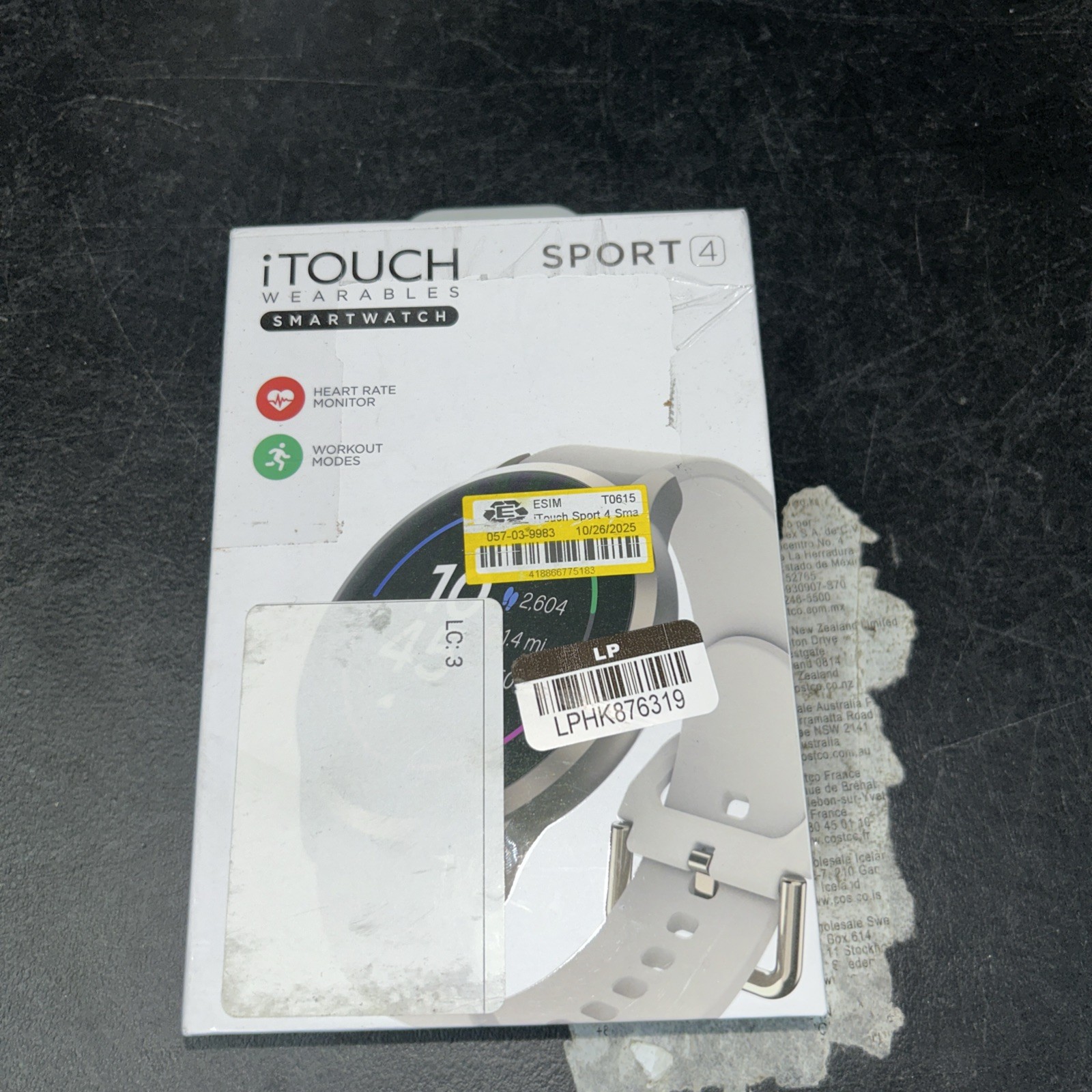 iTouch Sport 4 Smartwatch Fitness Heart Rate, 100+ Sports, Bluetooth-Titanium