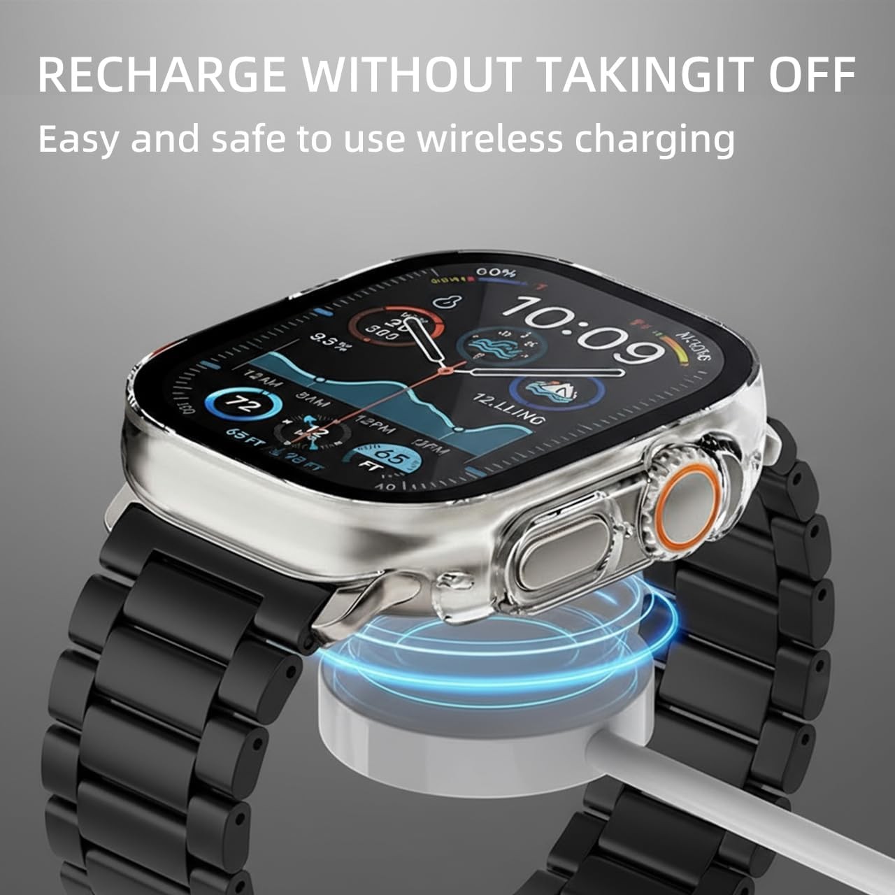 Soft TPU Clear Cover for Apple Watch Ultra 49mm – 2 Pack Shockproof Case