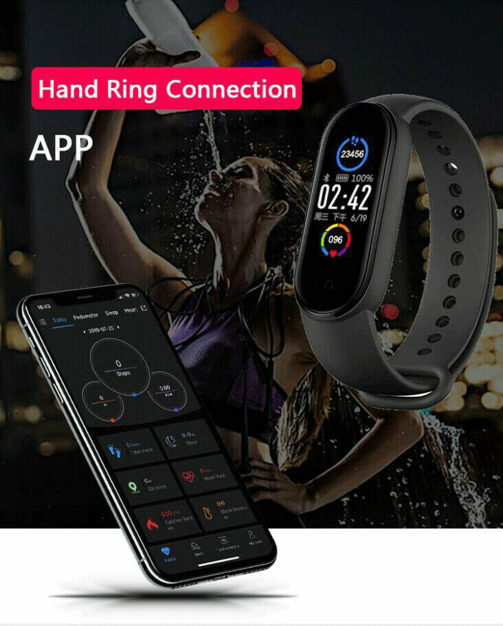 M6 Smart Band Watch Bracelet Wristband Fitness Tracker Blood Pressure Heartrate