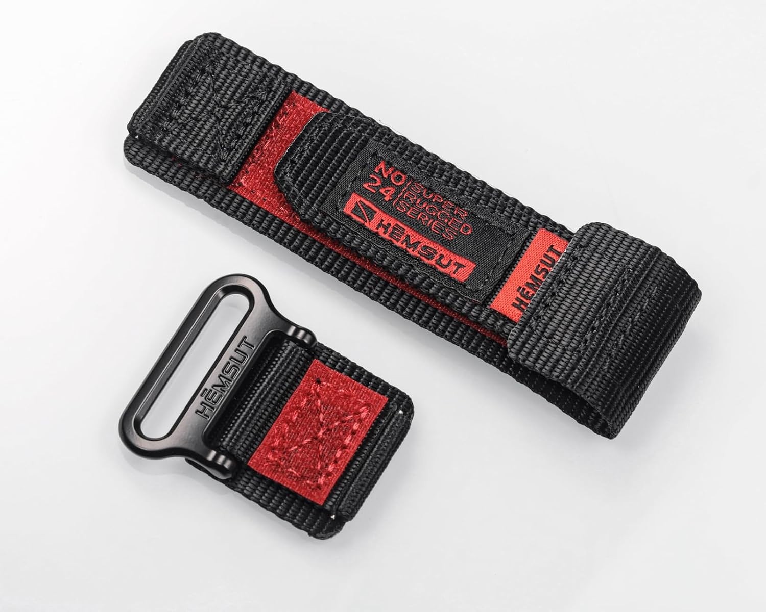 Quick Release Nylon Strap for Samsung Galaxy Watch 6 and Amazfit GTS 4 Black/Red