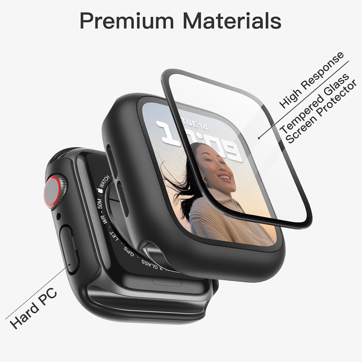 2 Pack Overall Protective Case with Screen Protector for 40mm Apple Watch SE