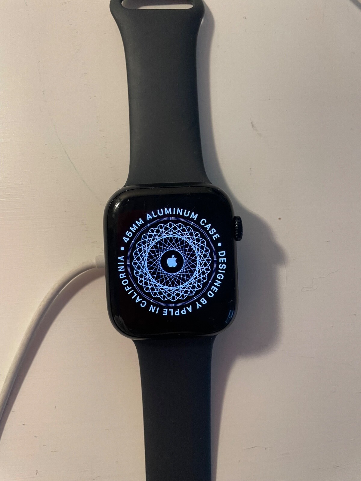 Apple Watch Series 7 45mm Aluminum Case with Sport Band – Midnight, Regular (GPS