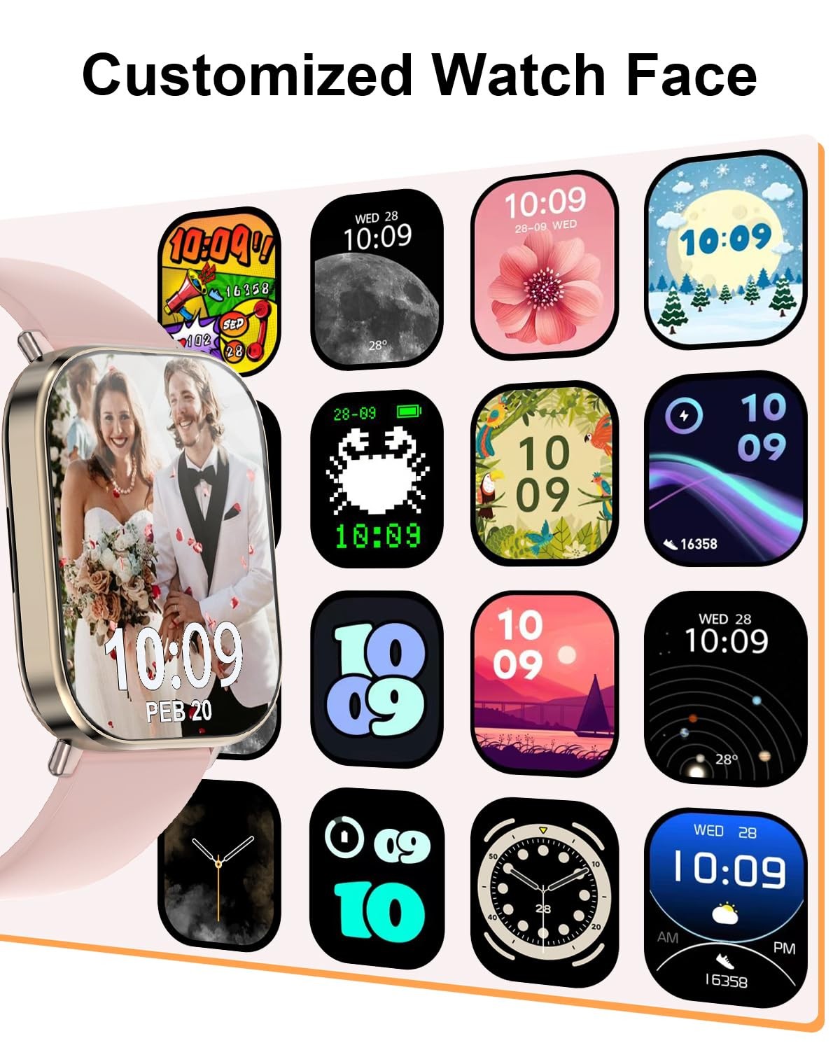 Smart Watch, 2.01” HD Smart Watches for Women, Fitness Tracker Watch with Blo…