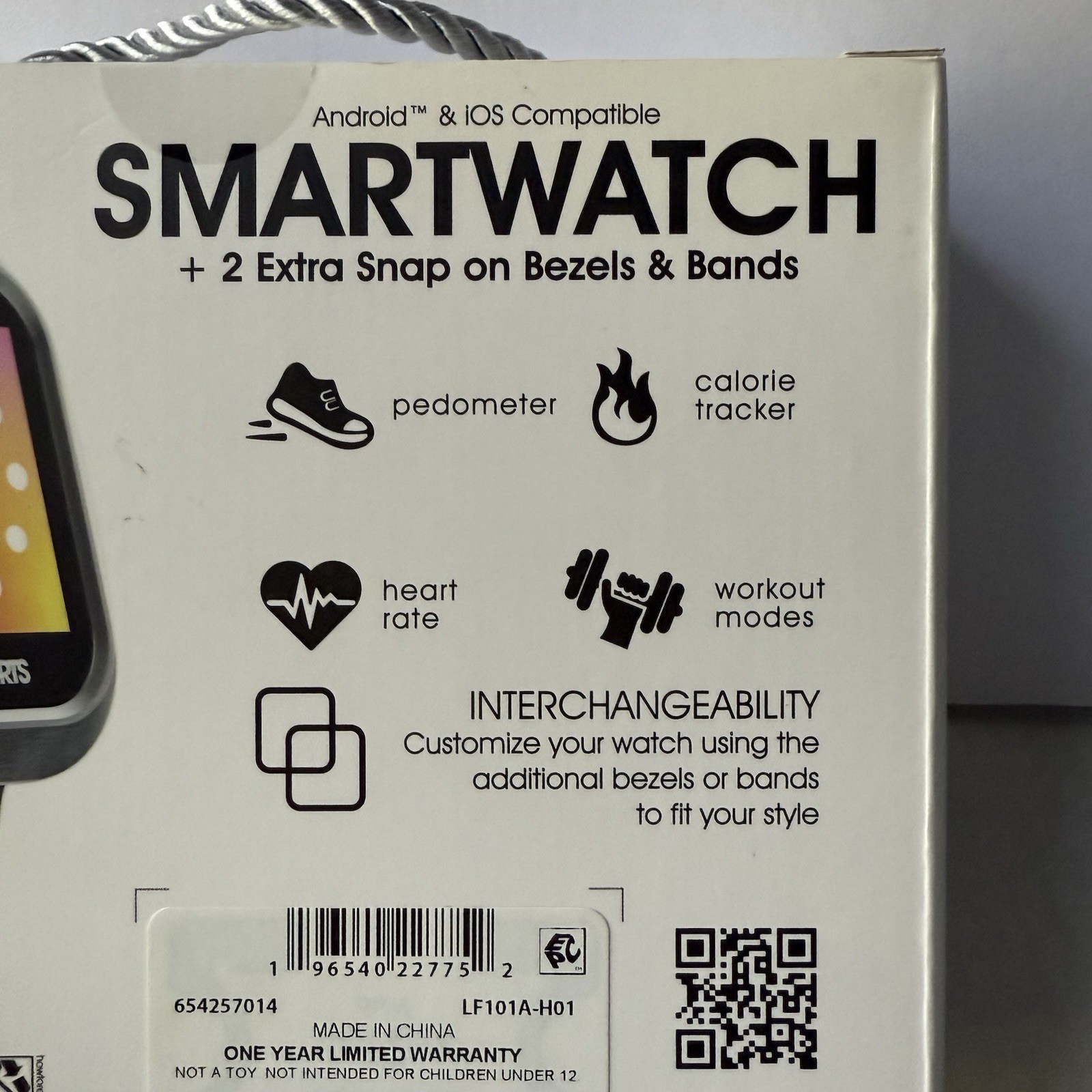 Smartwatch with Interchangeable Bands – White, Pink, Blue Love & Sports New