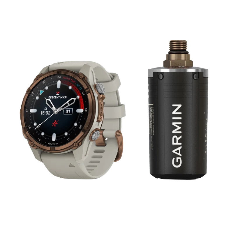 Garmin Descent Mk3i, 43mm Bronze Titanium, Gray Band w/ Descent T2 Transceiver