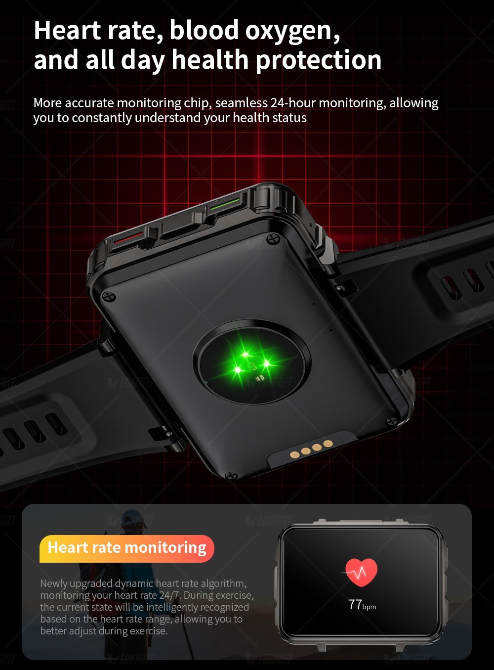 4G Android 10.7 Smart Call Watch 2.4″ TFT Dual System Dual HD Camera 64GB/128GB