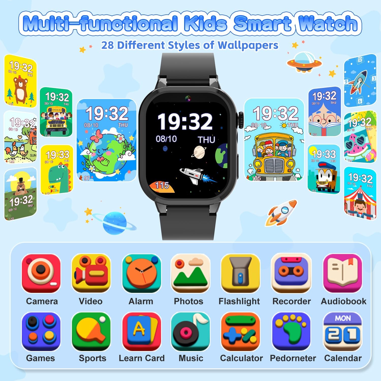 MOFGDNI Smart Watch for Kids with 39 Games, Built-in Camera, Video Recorder, …
