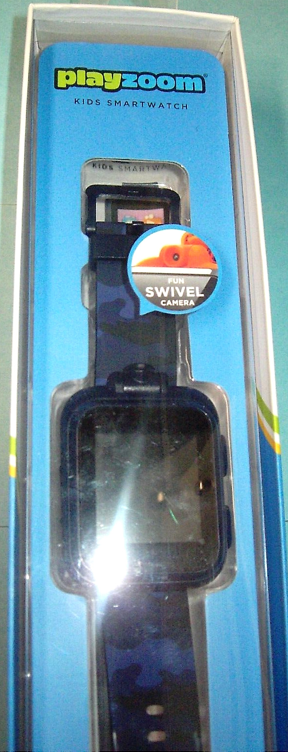 Playzoom Kids Smart Watch CAMO Blue W/ STEM GAMES + MP3 Camera Ages 4+NEW SEALED