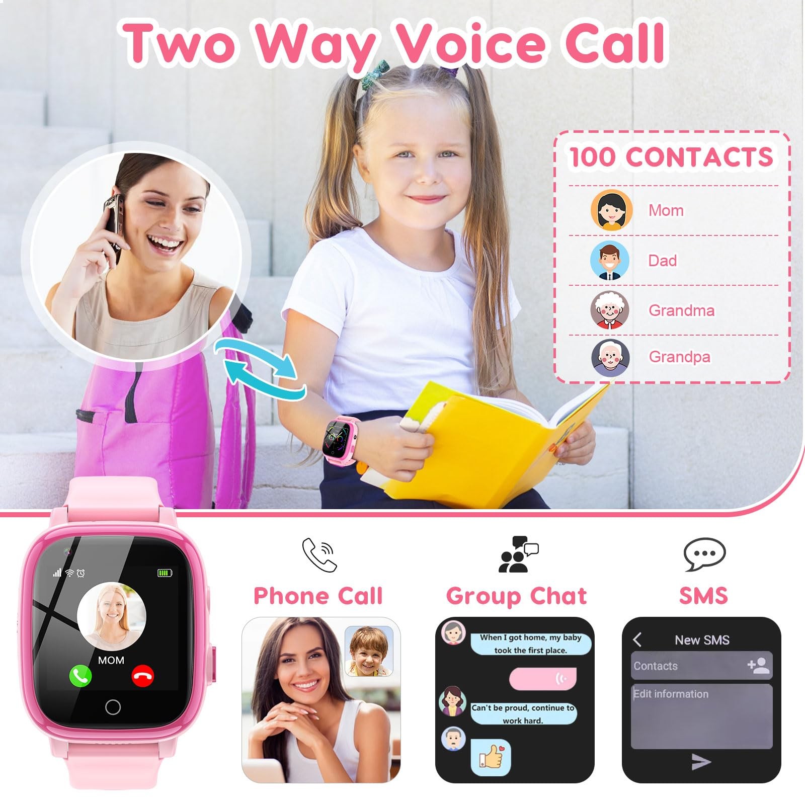 Cjc 4G Smart Watch For Kids Gps Tracker Globally Applicable Texting And Calling