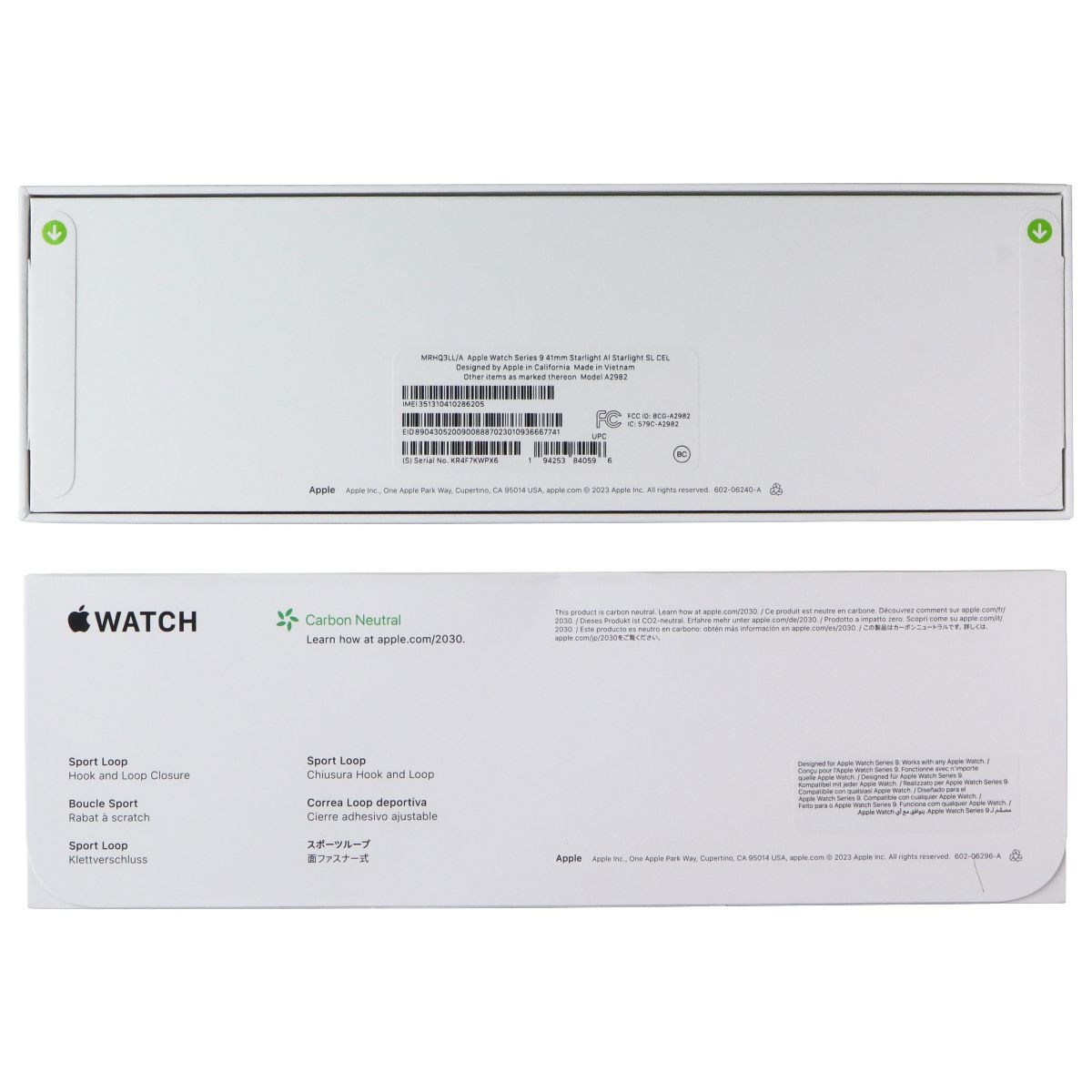 Apple Watch Series 9 (GPS+LTE) 41mm Starlight Al/Starli Sport Loop (90%+ Batt)
