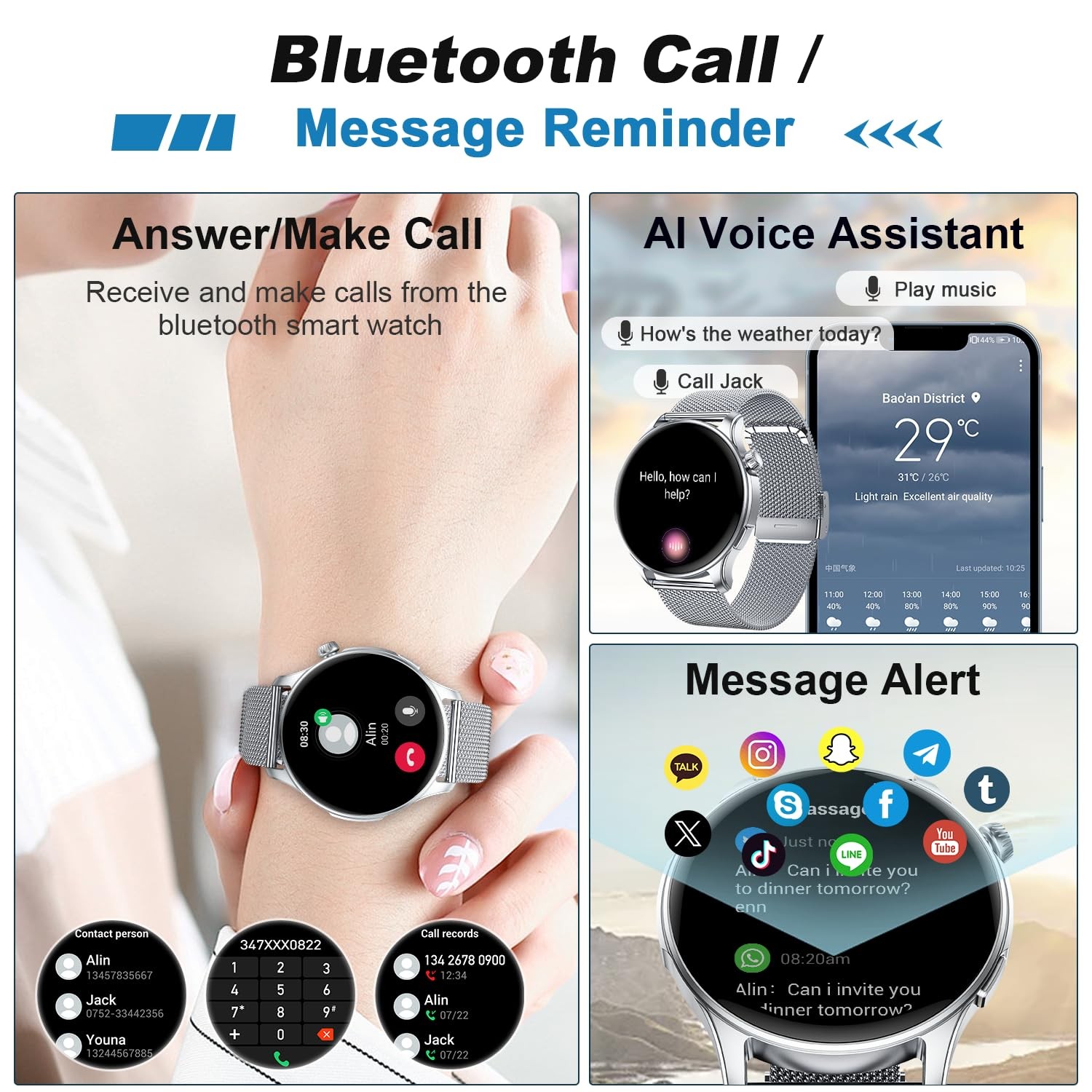 Kimeag Smart Watch for Men Women Fitness Waterproof Make Answer Call Digital …