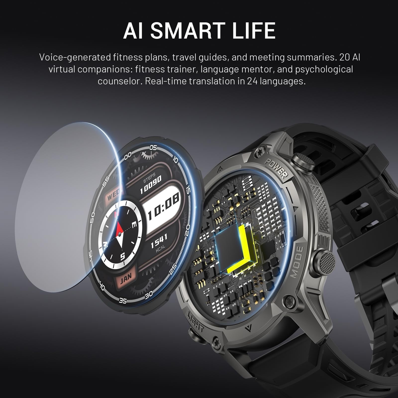 2026 AI Smart Watch with Standalone GPS & Offline Maps, 5ATM Waterproof, 1.43″ A