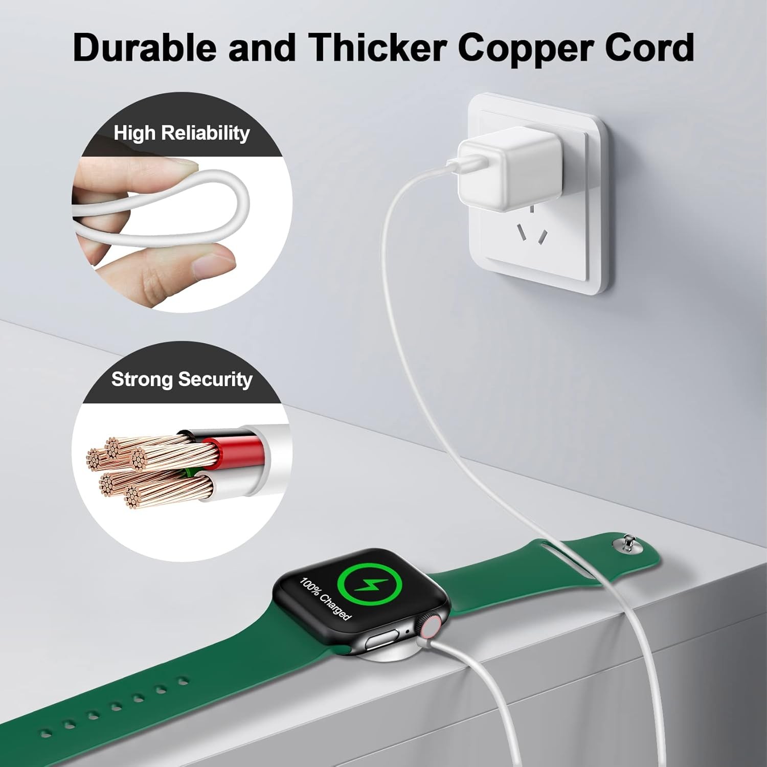 2026 Upgraded Apple Watch Charger Magnetic Fast Charging Cable Dual-Chip 3.3FT