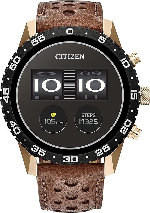 Citizen CZ Smart Touchscreen Brown Leather Smart Watch 44MM MX1016-28X