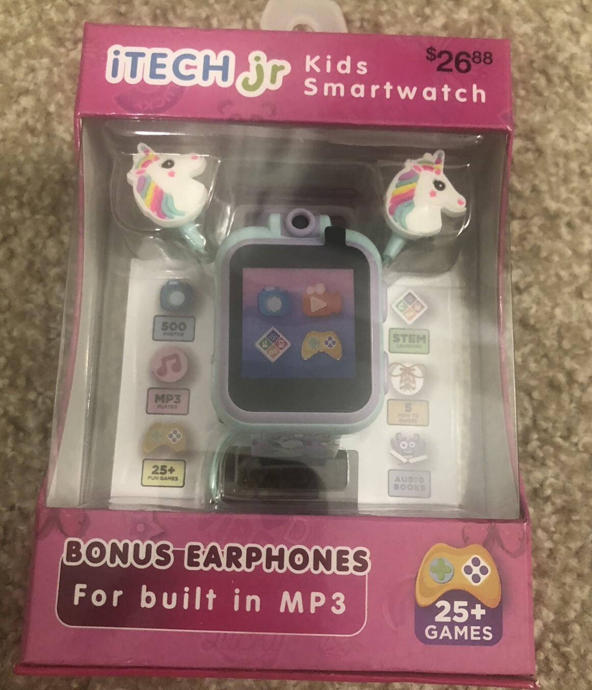 iTech Junior Girls Earbuds &Smartwatch Set-Purple Ombré Unicorn STEM GAMES 🎄🎁