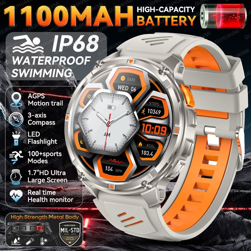 2026 New T-Rex3 Ultra 1100mAh Super Capacity Battery Adult Men Smart Watch 1.7″