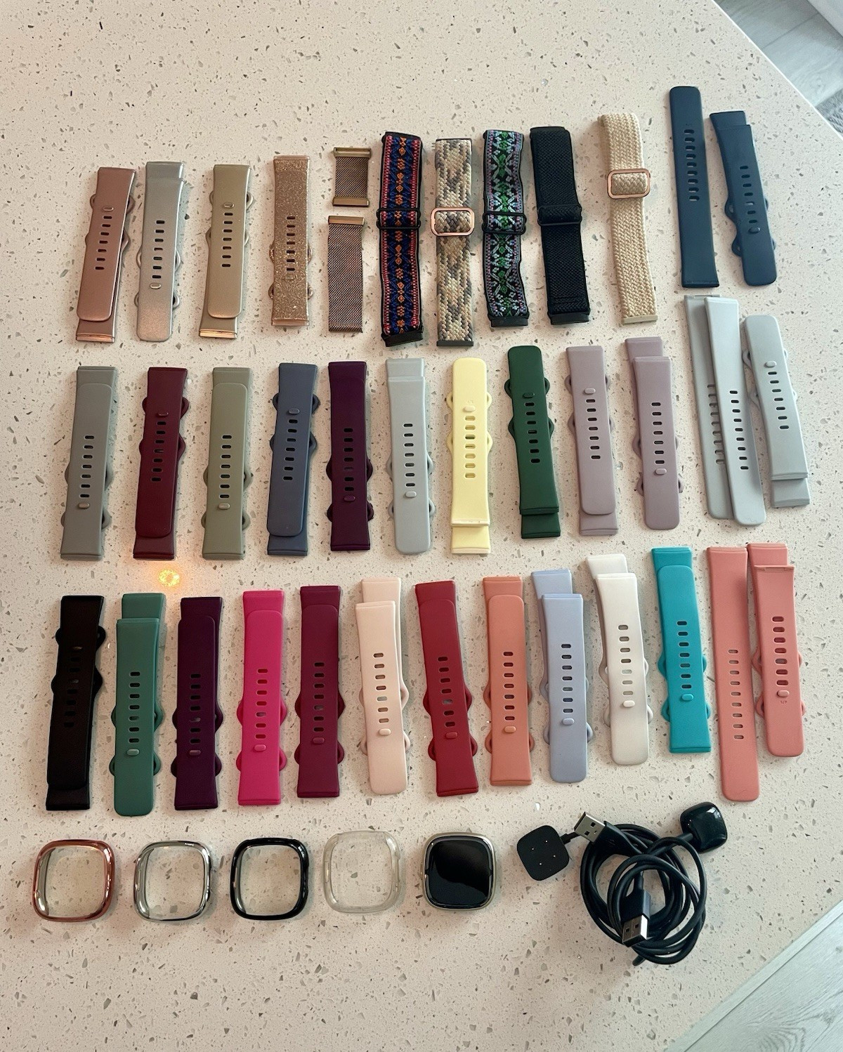 Fitbit Sense 2 Bundle – Smartwatch + 34 Bands + 2 Chargers + 4 Screen Protectors