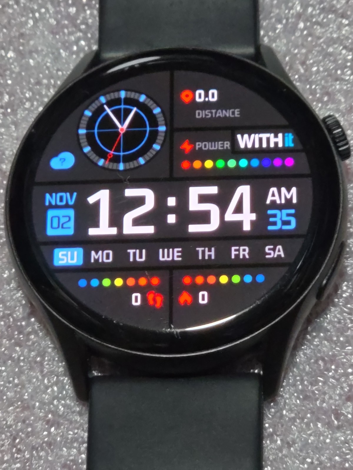 WITHit DECA Smartwatch AMOLED Touchscreen Heart Rate Step Counter Black