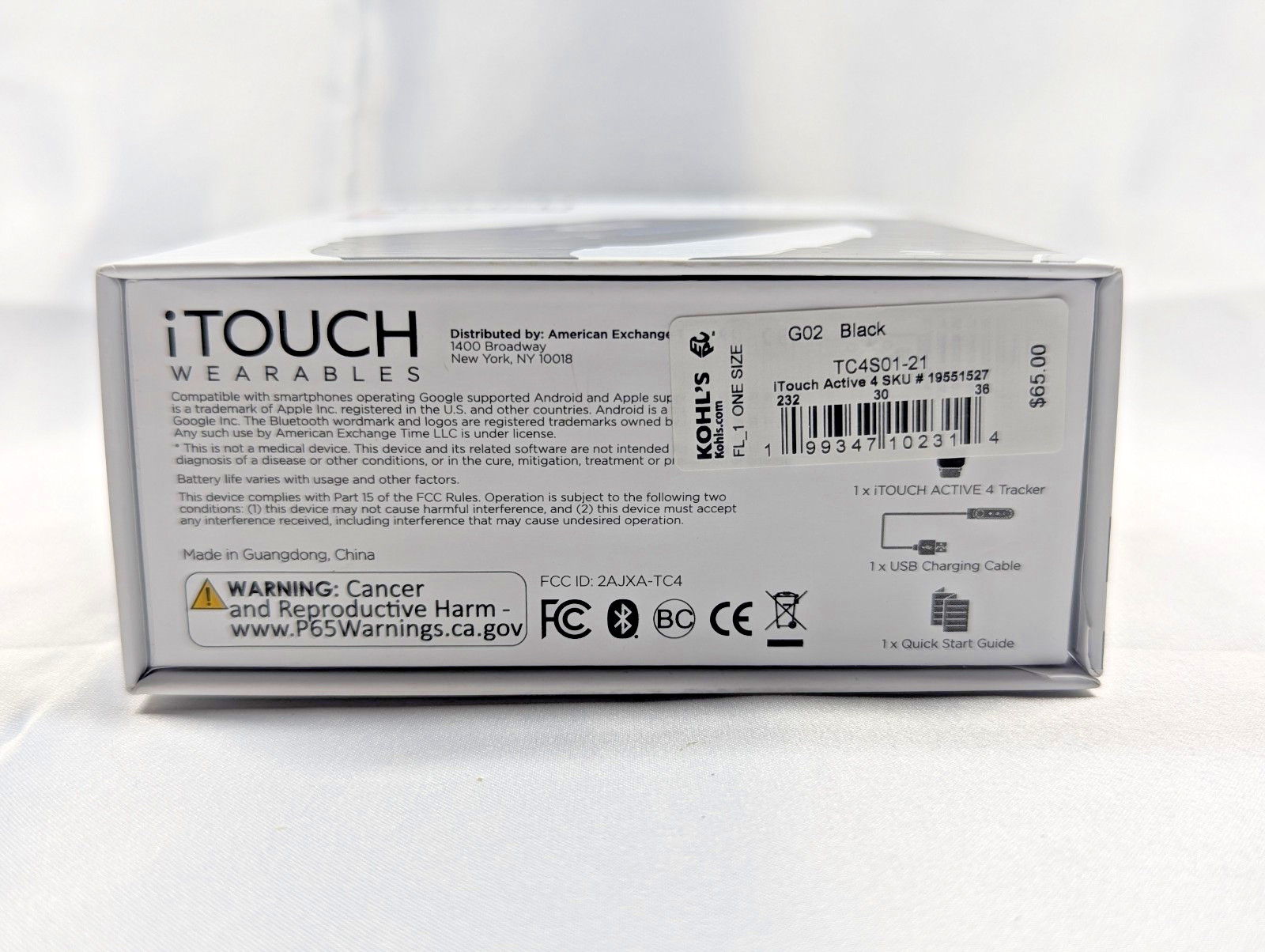 iTouch Active 4 Fitness Tracker Black Heart Rate Monitor TC4S01-21 New Free Ship