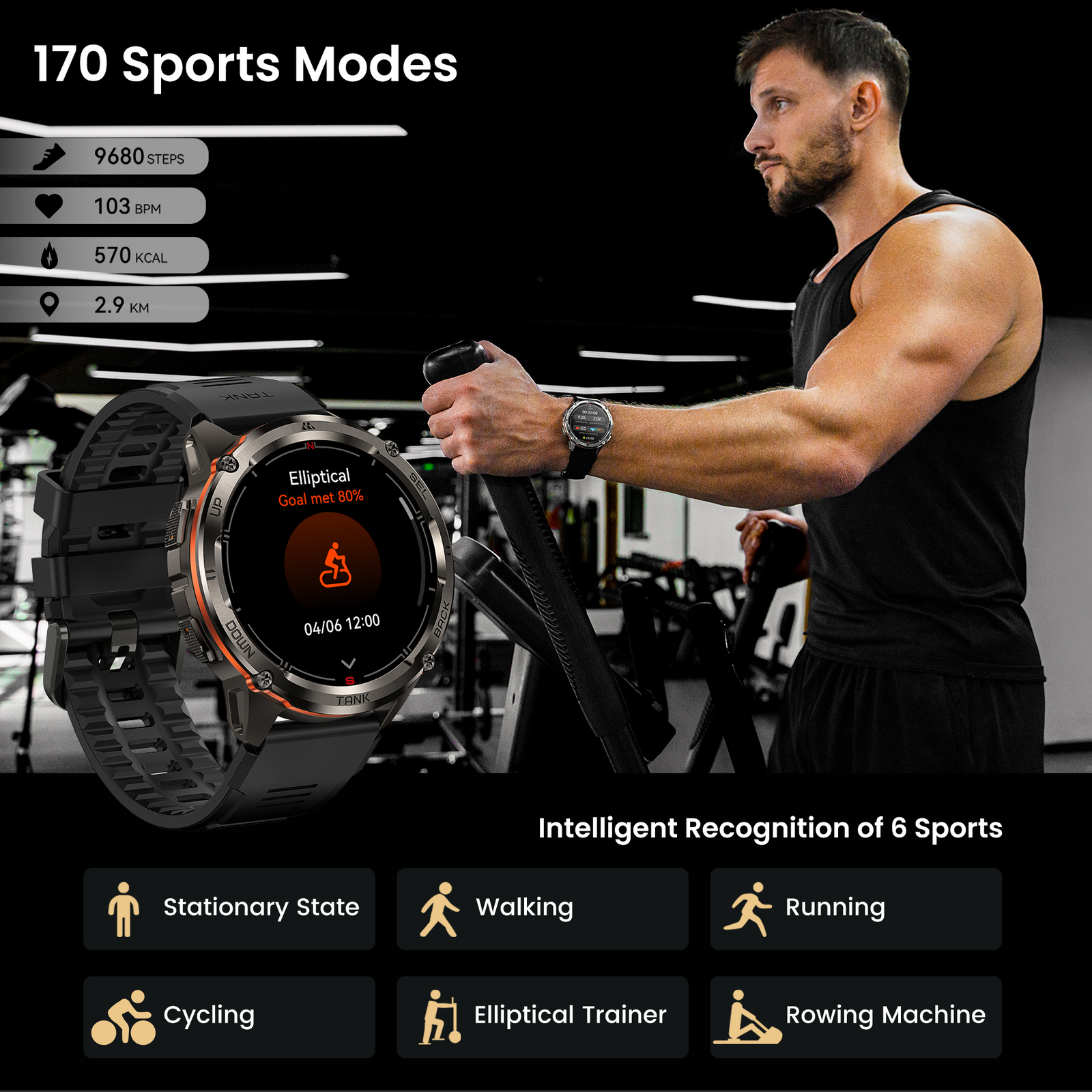 2025 Smart Watch Men Waterproof Smartwatch GPS 1.43″ AMOLED for iPhone Samsung