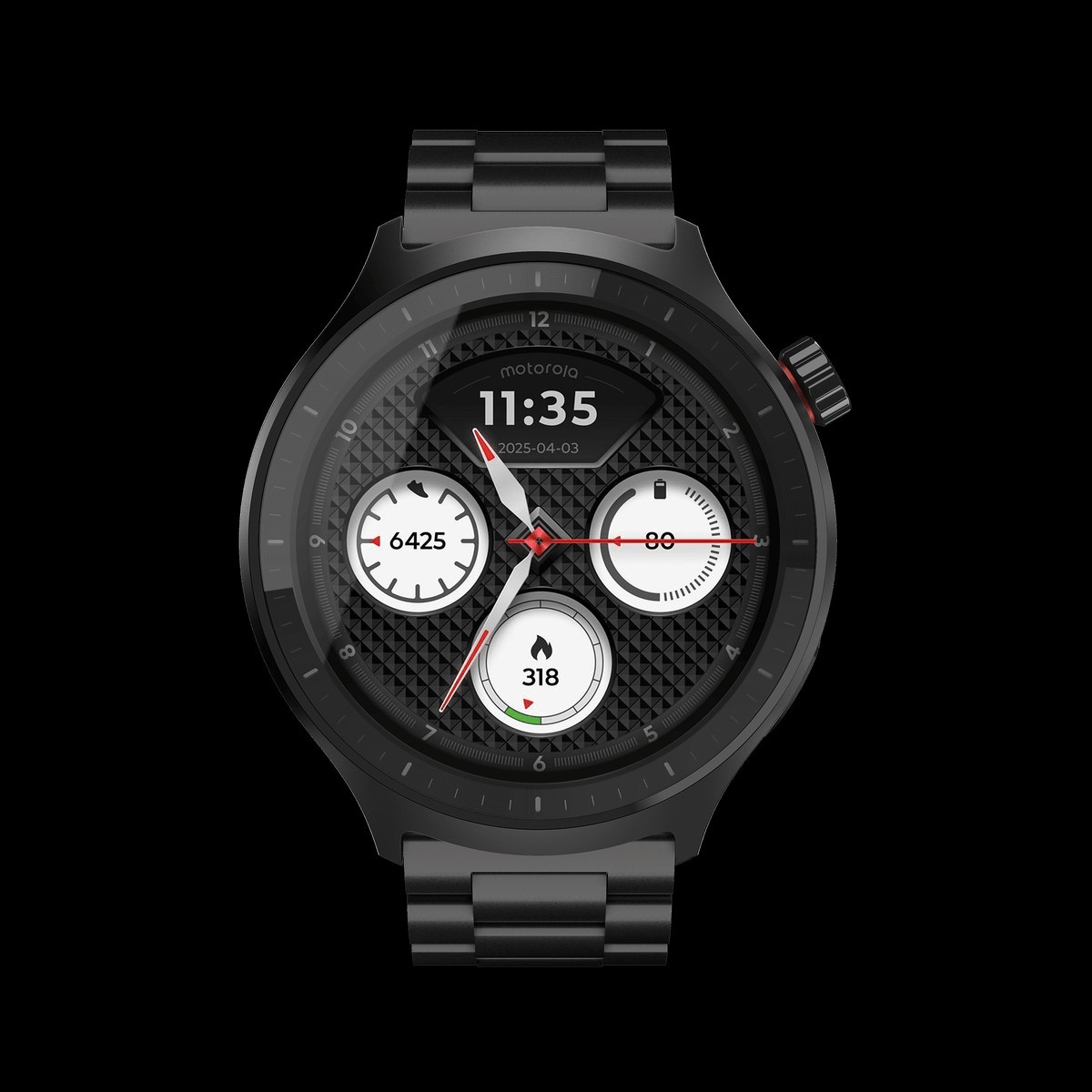 MOTOROLA moto watch Smartwatch (Matte Black / Matte Black band Strap, Free Size)