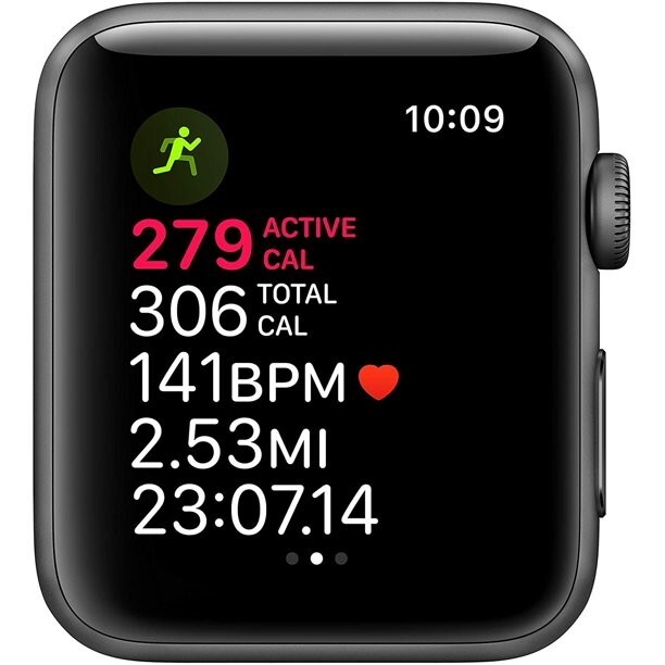 Apple Watch Series 3 38mm Space Gray Aluminum Case with Black Sport Band…