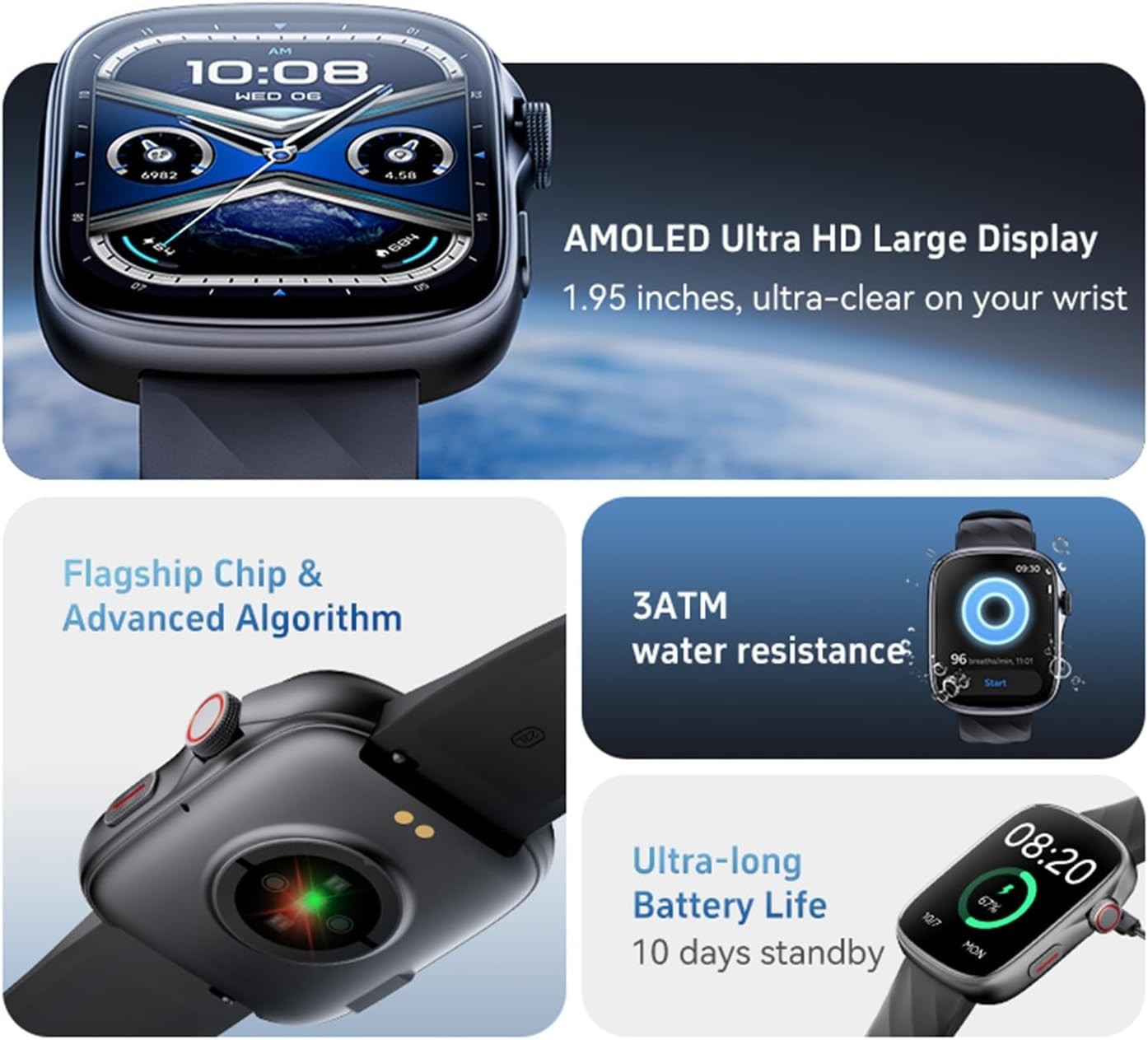 New Smart Watch Heart Rate/Blood Oxygen/Sports/Sleep Exercise Watch Android IOS