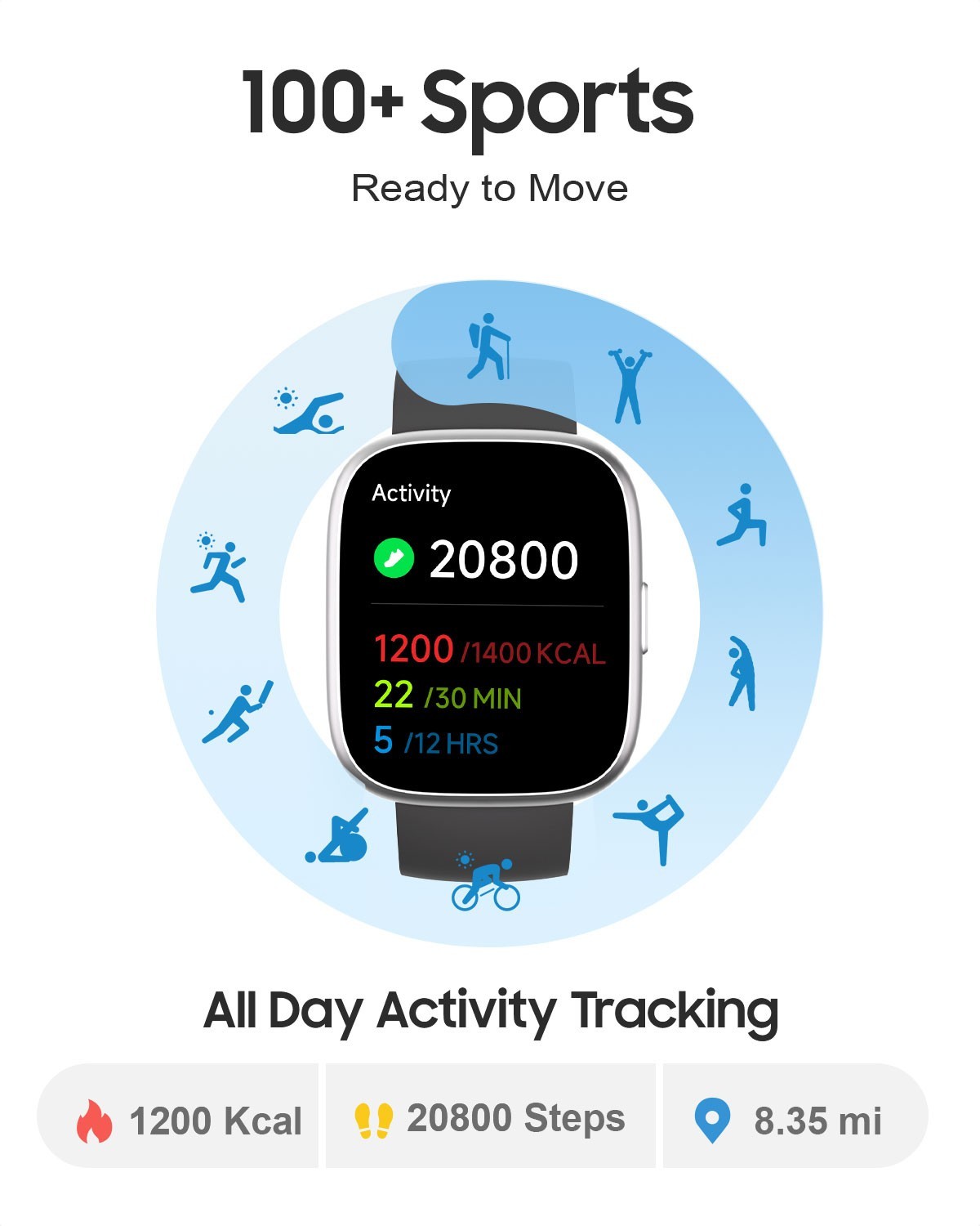 TOOBUR Smart Watch for Women Men, 1.83″ Fitness Tracker Watch With iOS & Android