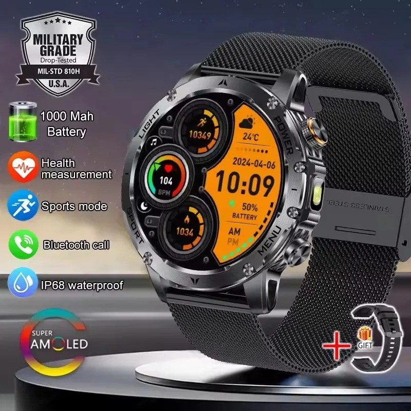 T-Rex 3 Military Grade 1000mAh Battery Smart Watch IP68 Waterproof GPS Bluetooth