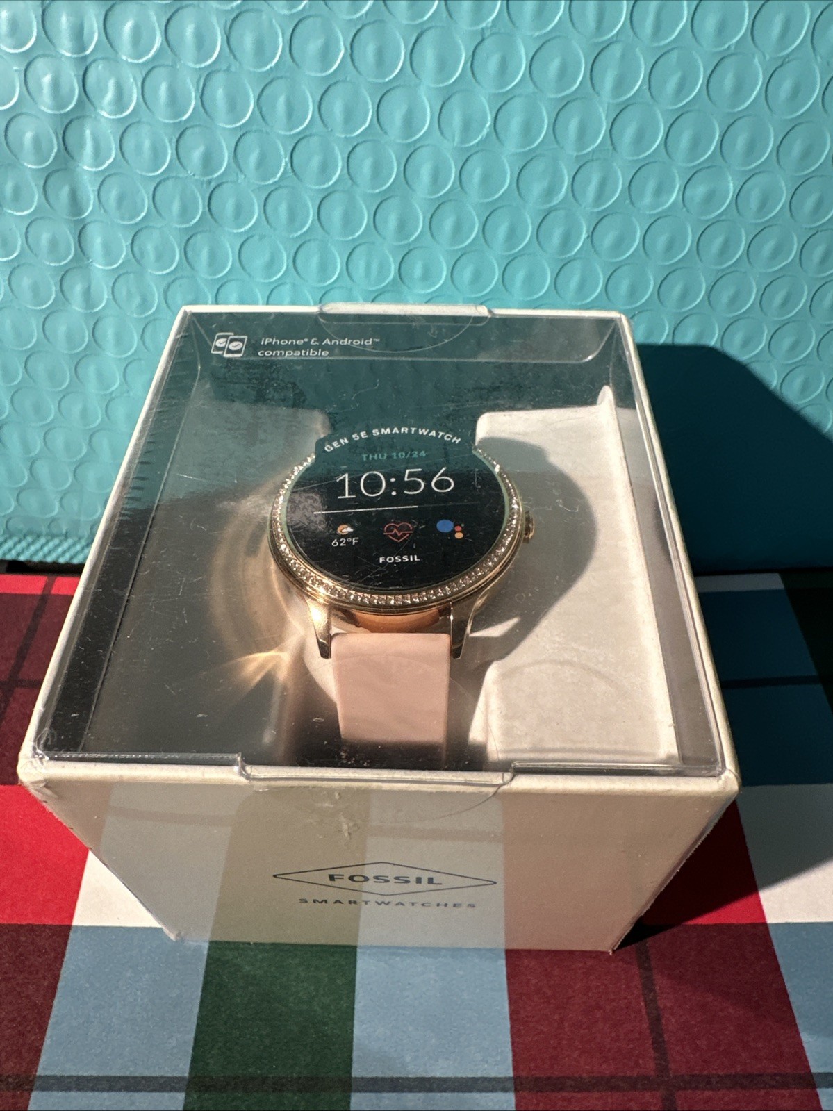 Fossil Gen 5E 42mm Pink Stainless Steel Case with Pink Silicone Strap Ftw6066