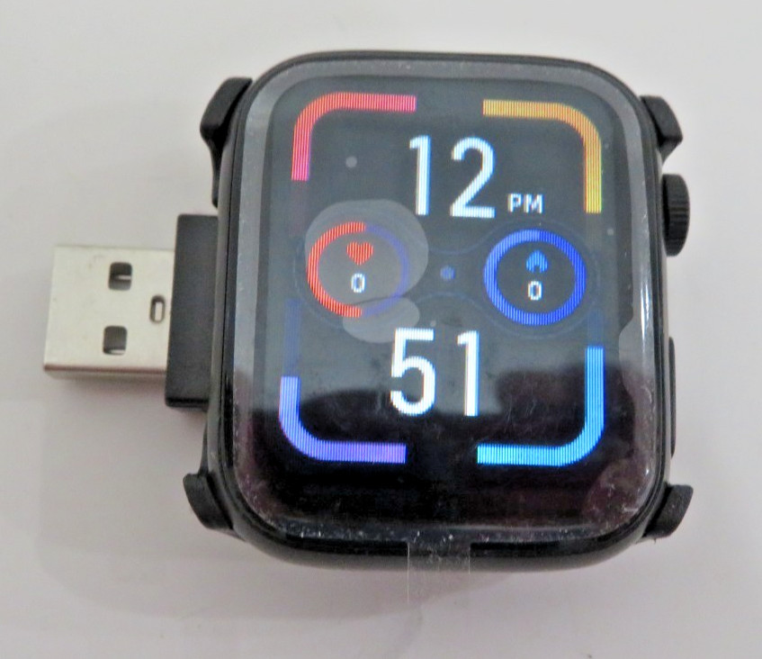 FitPro App Smartwatch Series 7 Space Aluminum Case 45mmX38mm Black USB Charging