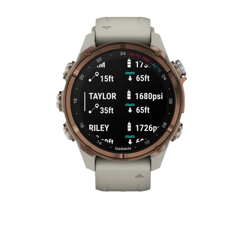 Garmin Descent Mk3i, 43mm Bronze Titanium, Gray Band w/ Descent T2 Transceiver
