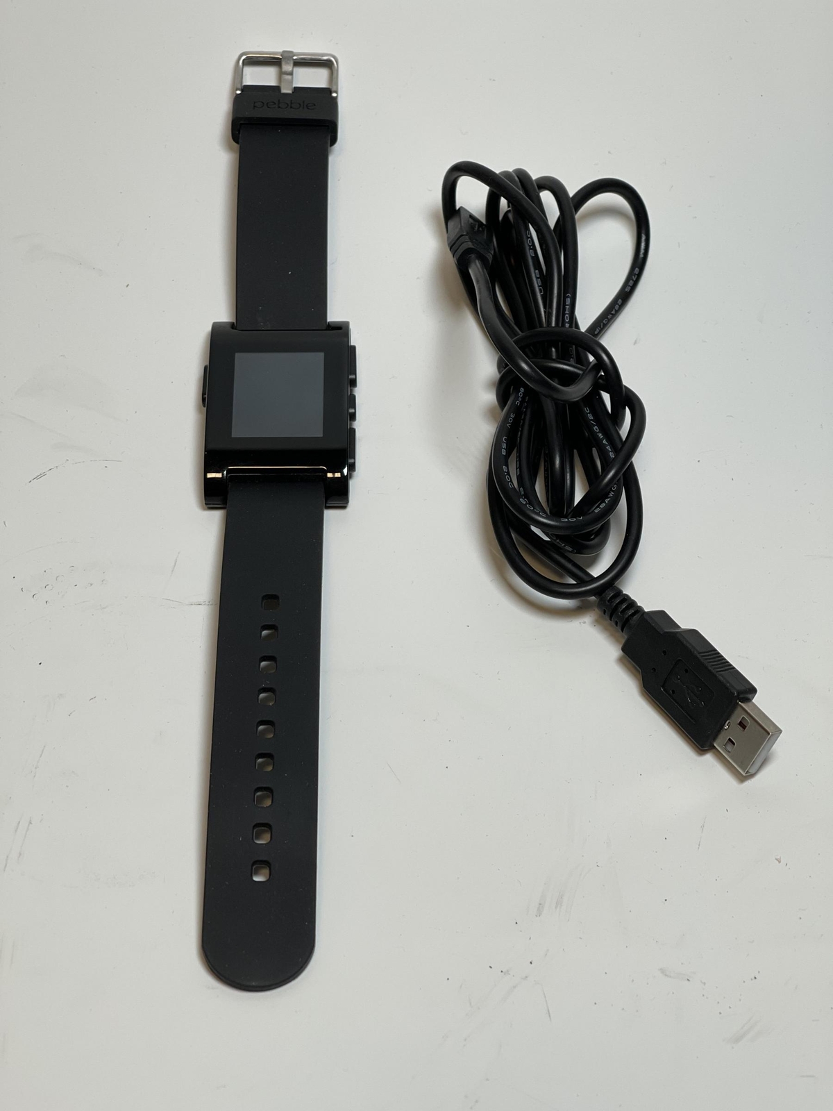 Pebble Smartwatch for iPhone iOS and Android OS – Jet Black – VGC (301BL)
