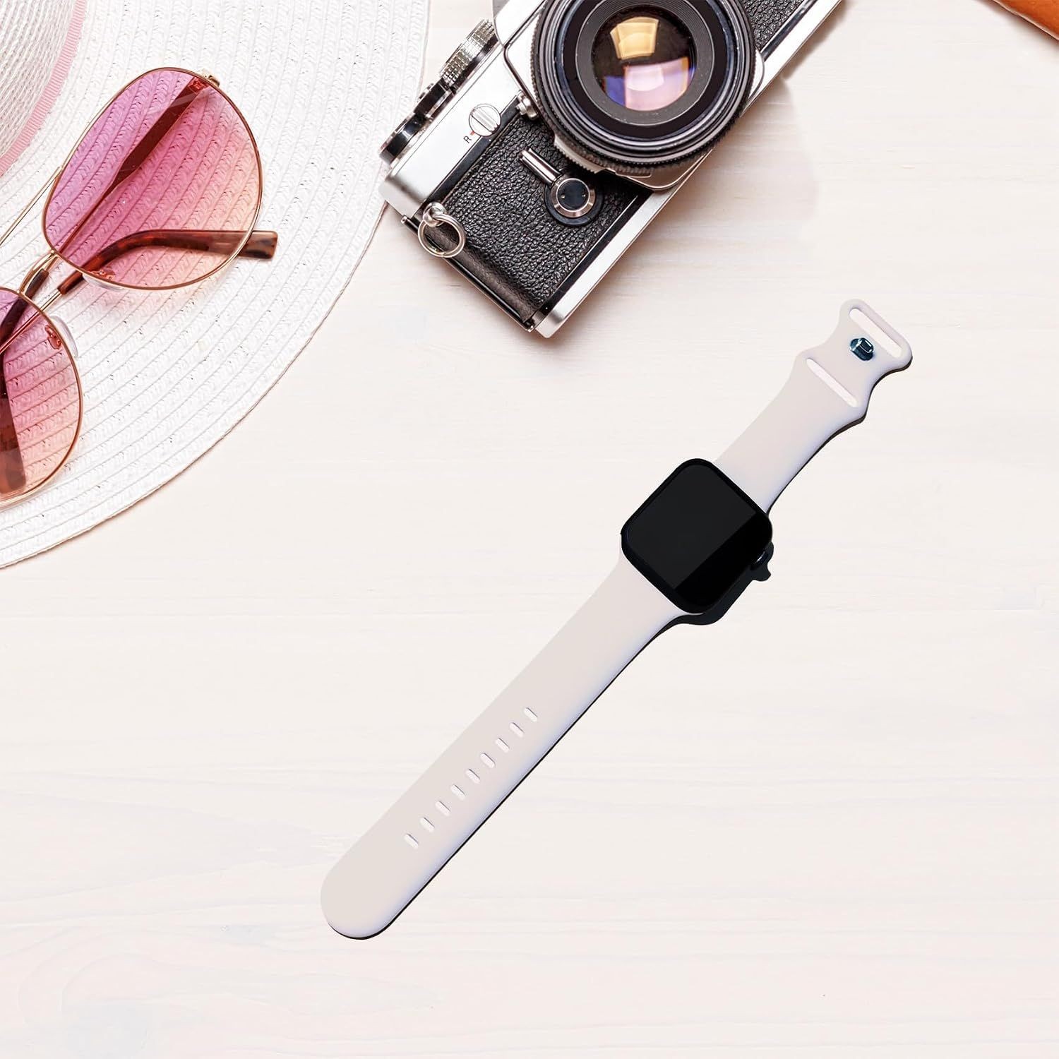 Silicone Sport Strap Compatible with Apple Watch 41mm 40mm 44mm 49mm