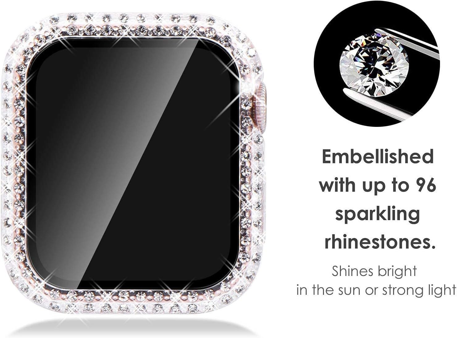 Clear Bling Case with Built-in Screen Protector for Apple Watch Series 3 38mm