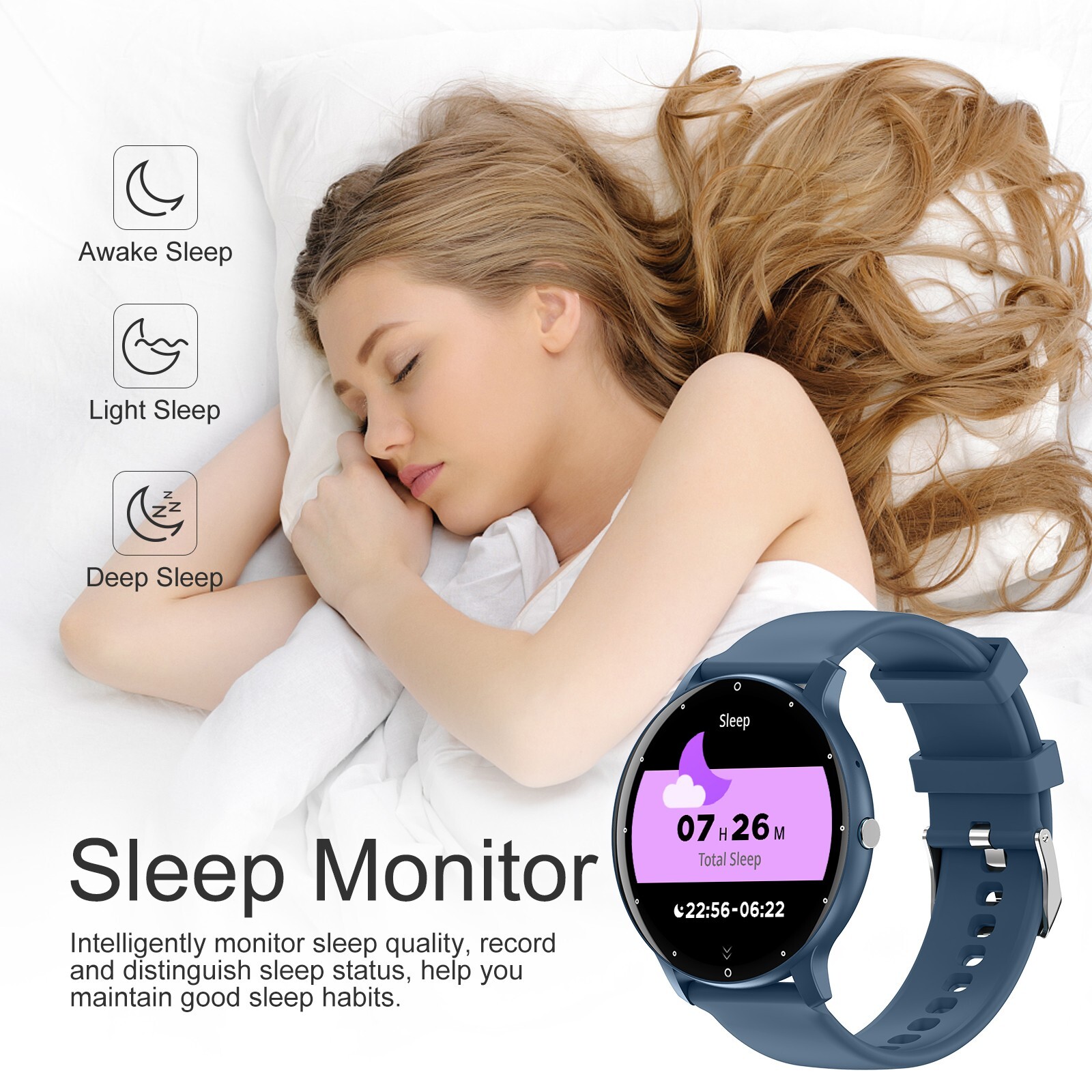 Smart Watch Sport Fitness Tracker Heart Rate Oxygen Blood Pressure For Women Men